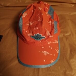FOV Airplane Theme Hat Youth, 100% Polyester, Adjustable, Orange And Blue